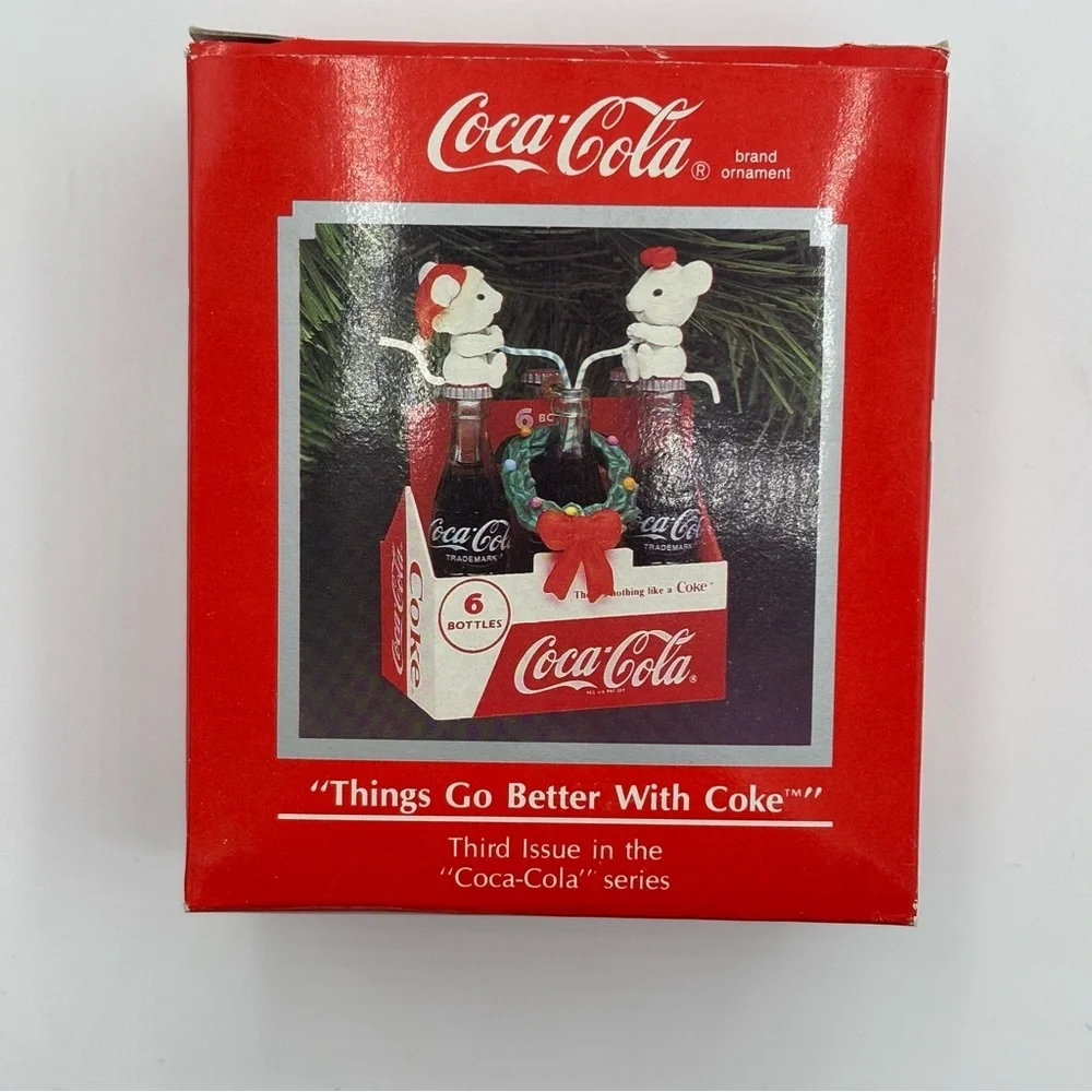 Vintage Coca-Cola Things Go Better Either Coke Six-Pack Ornament